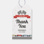 レースカー誕生日メッセージカード ギフトタグ (正面)