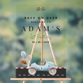 レースカー誕生日招待状、ファーストワン誕生日 アクリルサイン (ニュートラル)