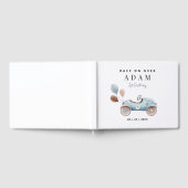 レースカー誕生日招待状、ファーストワン誕生日 ゲストブック (全面)