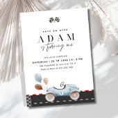 レースカー誕生日招待状、ファーストワン誕生日 招待状