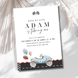 レースカー誕生日招待状、ファーストワン誕生日 招待状