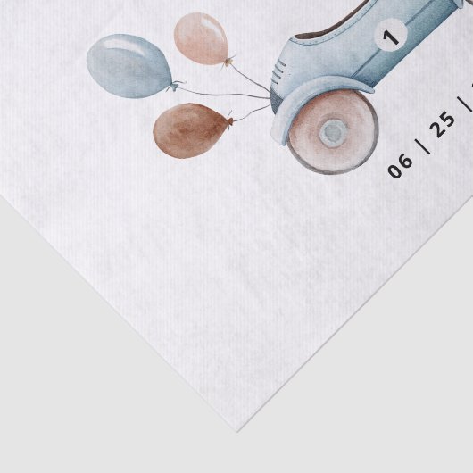 レースカー誕生日招待状、ファーストワン誕生日 薄葉紙 (詳細)