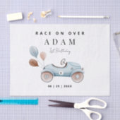 レースカー誕生日招待状、ファーストワン誕生日 薄葉紙 (クラフト)