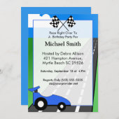 レースカー誕生日招待状 招待状 (正面/裏面)