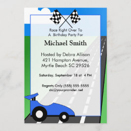 レースカー誕生日招待状 招待状
