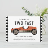 レースカー誕生日招待状 招待状 (スタンド正面)