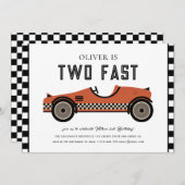 レースカー誕生日招待状 招待状 (正面/裏面)