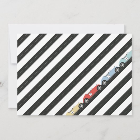 レースカー誕生日招待状 招待状 (裏面)