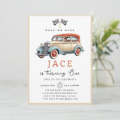 レースカー誕生日招待状 招待状 (スタンド正面)