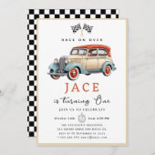 レースカー誕生日招待状 招待状 (正面/裏面)