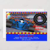 レースカー誕生日招待状 招待状 (正面/裏面)