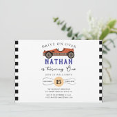 レースカー誕生日招待状 招待状 (スタンド正面)