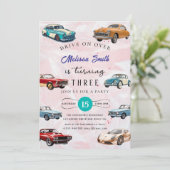 レースカー誕生日招待状 招待状 (スタンド正面)