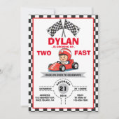 レースカー誕生日招待状 招待状 (正面)