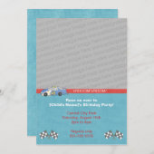 レースカー誕生日招待状 招待状 (正面/裏面)