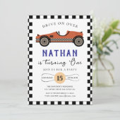 レースカー誕生日招待状 招待状 (スタンド正面)