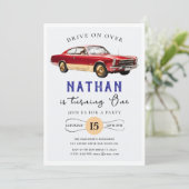 レースカー誕生日招待状 招待状 (スタンド正面)