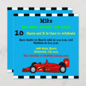 レースカー誕生日発表 招待状 (正面/裏面)