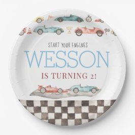 レースカー誕生日紙プレート ペーパープレート