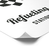 レースカー誕生日給油フードテーブルサイン ポスター (角)