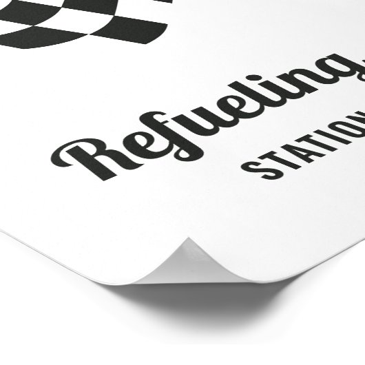 レースカー誕生日給油フードテーブルサイン ポスター (角)