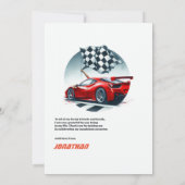 レースカー誕生日 サンキューカード (裏面)