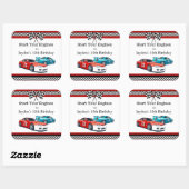 レースカー誕生日 スクエアシール (シート)