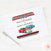 レースカー誕生日 スクエアシール (封筒)