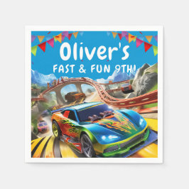 レースカー誕生日 スタンダードカクテルナプキン