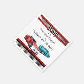 レースカー誕生日 スタンダードカクテルナプキン (角)