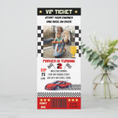 レースカー誕生日 招待状 (スタンド正面)