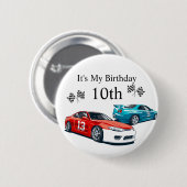 レースカー誕生日 缶バッジ (正面&裏面)