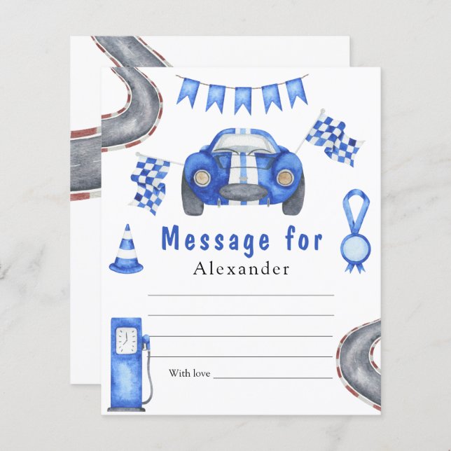 レースカー誕生日- Time Capsule Message (正面/裏面)