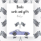 レースカー赤ちゃんシャワー本のカードとギフト ポスター