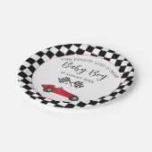 レースカー赤ちゃんシャワー ペーパープレート (アングル)