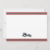 レースカー赤ちゃんシャワー/誕生日招待状 招待状 (裏面)