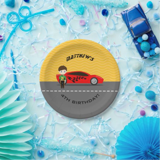 レースカー運転手 ペーパープレート (パーティー)