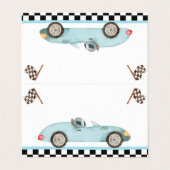 レースカー食品ラベル2速誕生日少年デコール 名刺 (外部フラット)