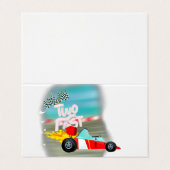 レースカー食品ラベル2速誕生日 名刺 (外部フラット)