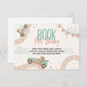 レースカー高速ベビースワーナーブックベビーカード 招待状 (正面/裏面)