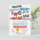 レースカー2ファースト2歳の誕生日パーティの招待状 招待状 (スタンド正面)