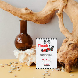 レースカー2速い誕生日パーティーサンキューカード 招待状