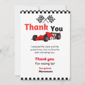 レースカー2速い誕生日パーティーサンキューカード 招待状 (正面)