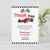 レースカー2速い誕生日パーティーサンキューカード 招待状 (スタンド正面)