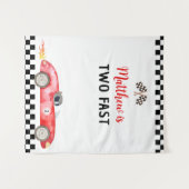 レースカー2速誕生日背景 タペストリー (正面(横))