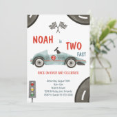 レースカー2速2番目の誕生日招待状 招待状 (スタンド正面)