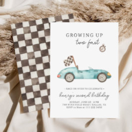 レースカー2速2番目の誕生日招待状 招待状