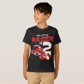 レースカー2ndバースデーティーIこのリトルレーサーは2 Tシャツ (正面フル)