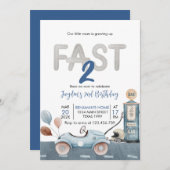 レースカー2ndレースツーファスト誕生日 招待状 (正面/裏面)