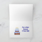 レースカー3イヤーズボーイ誕生日カード カード (内部)